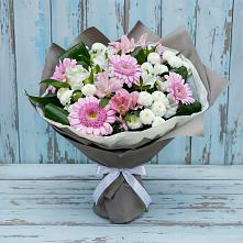 Букет цветов из:  Герберы, Альстромерии и Хризантемы в Омутинское