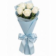 Букет 5 Белых роз Проуд в Омутинское