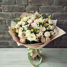 Букет цветов из:  Альстромерии, Розы и Хризантемы в Омутинское