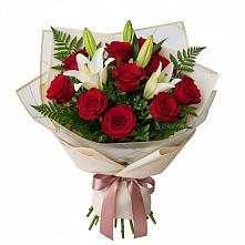 Букет цветов из:  Лилии и Розы в Омутинское
