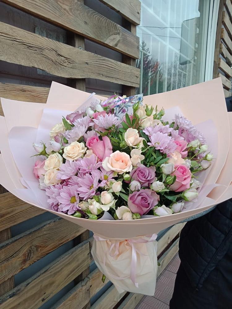 Букет цветов из: Розы и Хризантемы в Омутинское