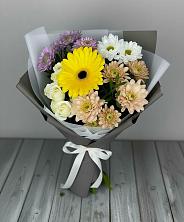 Букет цветов из:  Розы, Герберы и Хризантемы в Омутинское