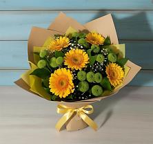 Букет цветов из:  Герберы и Хризантемы в Омутинское
