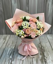 Букет цветов из:  Гвоздики, Розы и Хризантемы в Омутинское