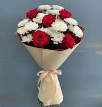 Букет цветов из:  Розы и Хризантемы в Омутинское