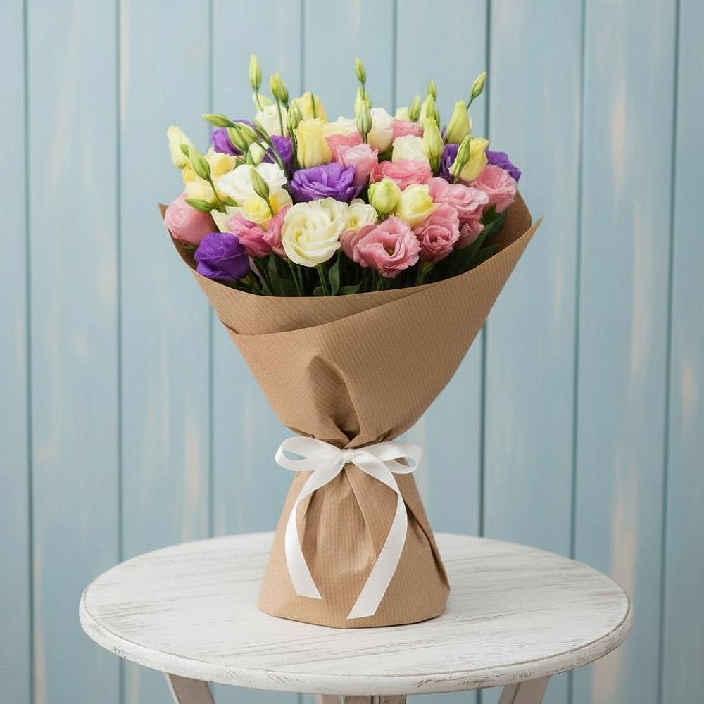 Букет цветов из: Лизиантусы в Омутинское