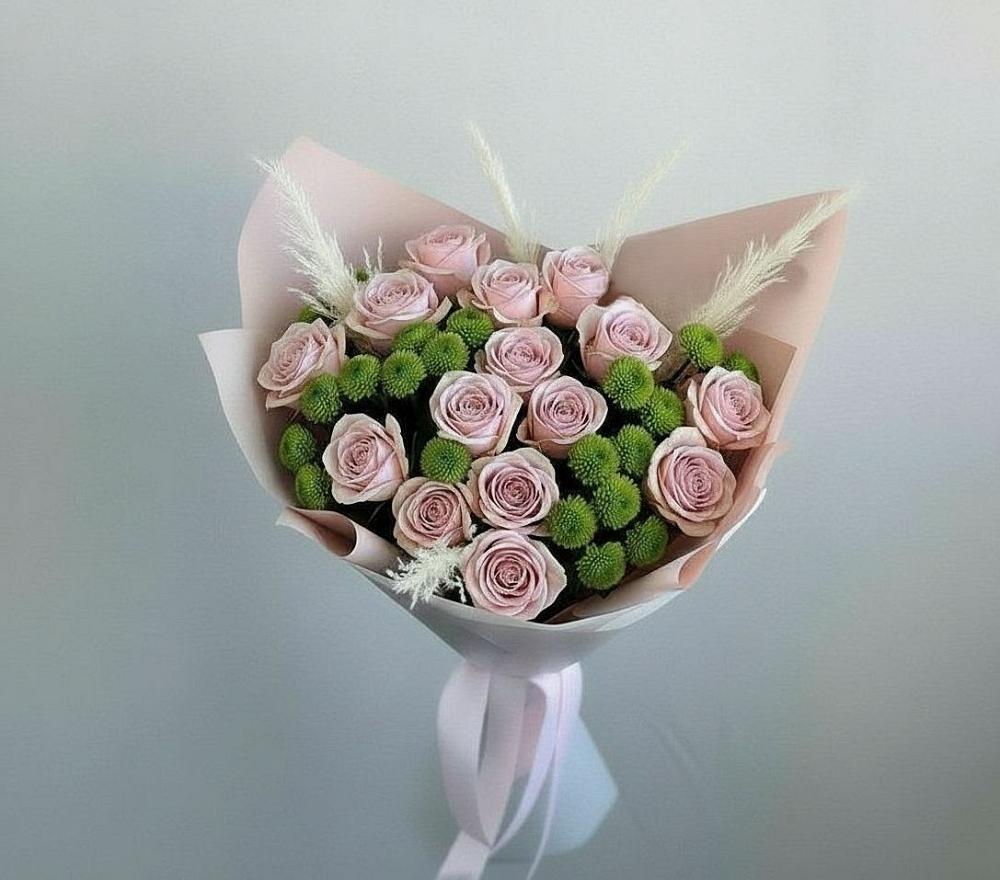 Букет цветов из: Розы и Хризантемы в Омутинское