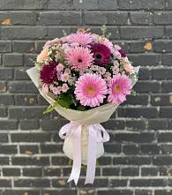 Букет цветов из:  Герберы и Хризантемы в Омутинское