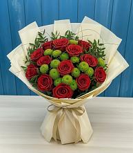 Букет цветов из:  Розы и Хризантемы в Омутинское