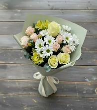 Букет цветов из:  Альстромерии, Розы и Хризантемы в Омутинское