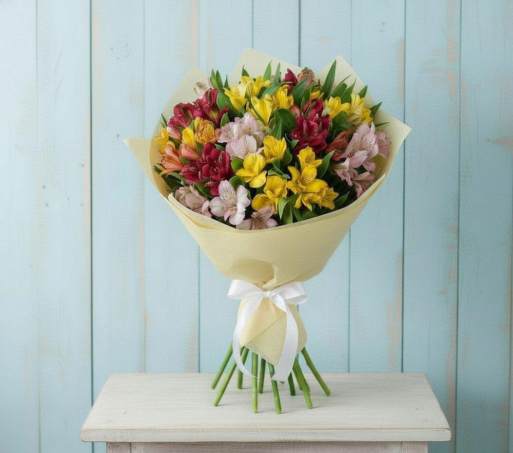 Букет цветов из: Альстромерии в Омутинское