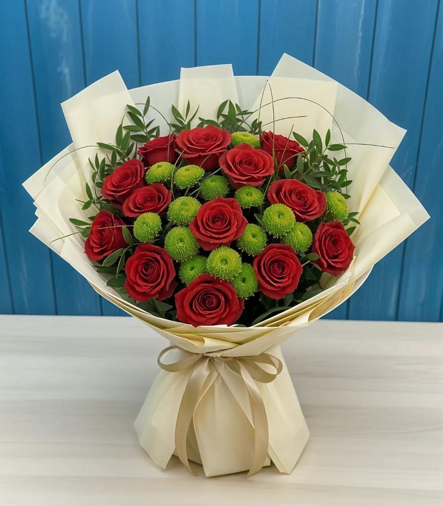 Букет цветов из: Розы и Хризантемы в Омутинское