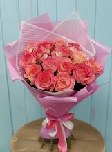 Букет 15 Розовых роз Равель #REPLACE_PRED# Омутинское